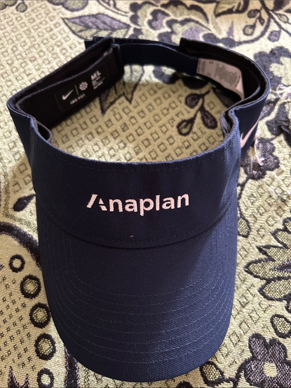 Nike Navy Visor with Pink Embroidered Logo